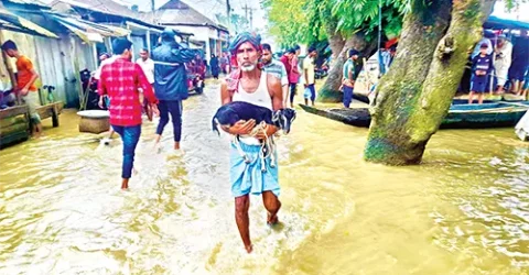 আবারও সিলেটে বন্যায় চোখ রাঙাচ্ছে !! তলিয়ে যাচ্ছে শত শত গ্রাম