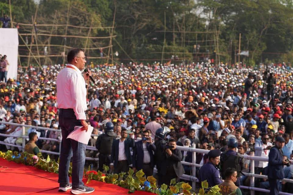 মৌলভীবাজারের শেরপুরে ঐতিহাসিক জনসভা : ধানের শীষে ভোট চাইলেন তারেক রহমান