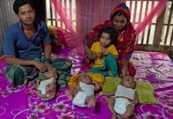গলাচিপায় তিন নবজাতকের দুধের খরচে দিশেহারা অটো চালক বাবা