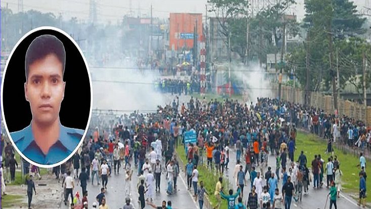 খুলনায় আন্দোলনকারীদের সঙ্গে সংঘর্ষে পুলিশ সদস্য নিহত